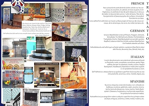 Miniatura 8 de Bleucoin Cannes - Adhesivos de azulejos para cocina, baño, salpicaduras, impermeables, extraíbles, ecológicas, calcomanías de vinilo para bricolaje,