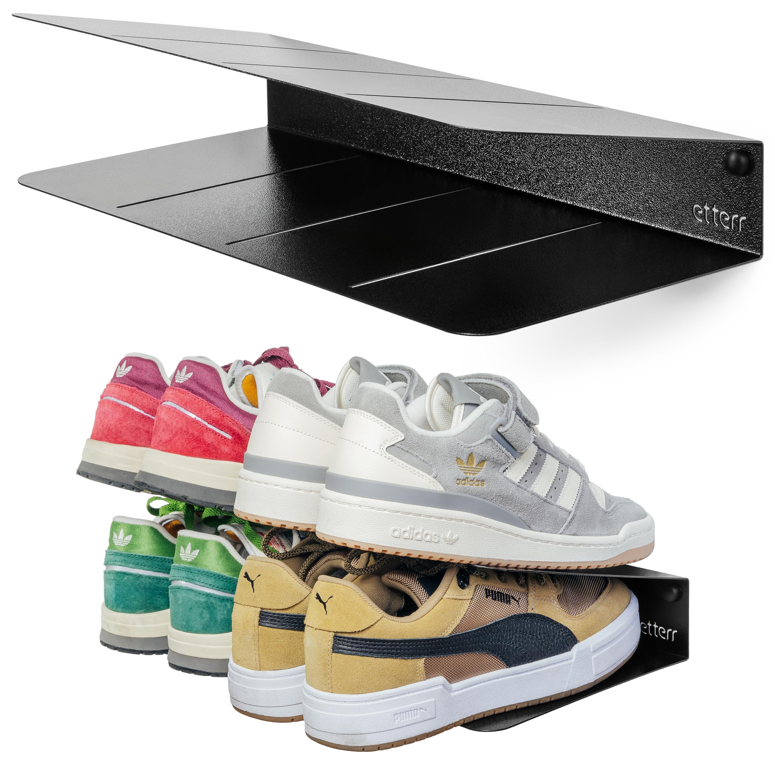 Zapatero. Zapatero Entrada recibidor, Organizador de Zapatos, Zapatero Estrecho, Mueble Zapatero, Zapatero de Pared Interior y Exterior, Armario, Guarda Zapatos. (Negro, 40 X 20 X 10 CM.)