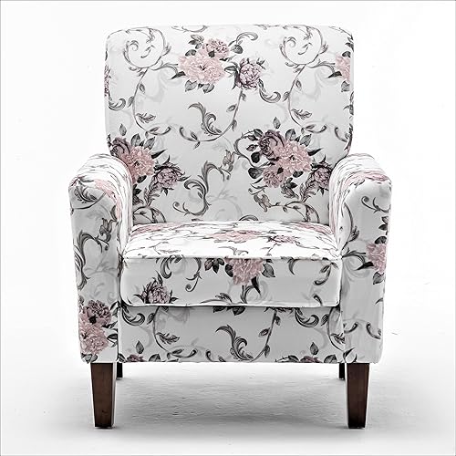 Miniatura 35 de Container Furniture Direct Silla de brazo contemporánea con marco de madera de abedul y tapicería de terciopelo, sillón para decoración de oficina y