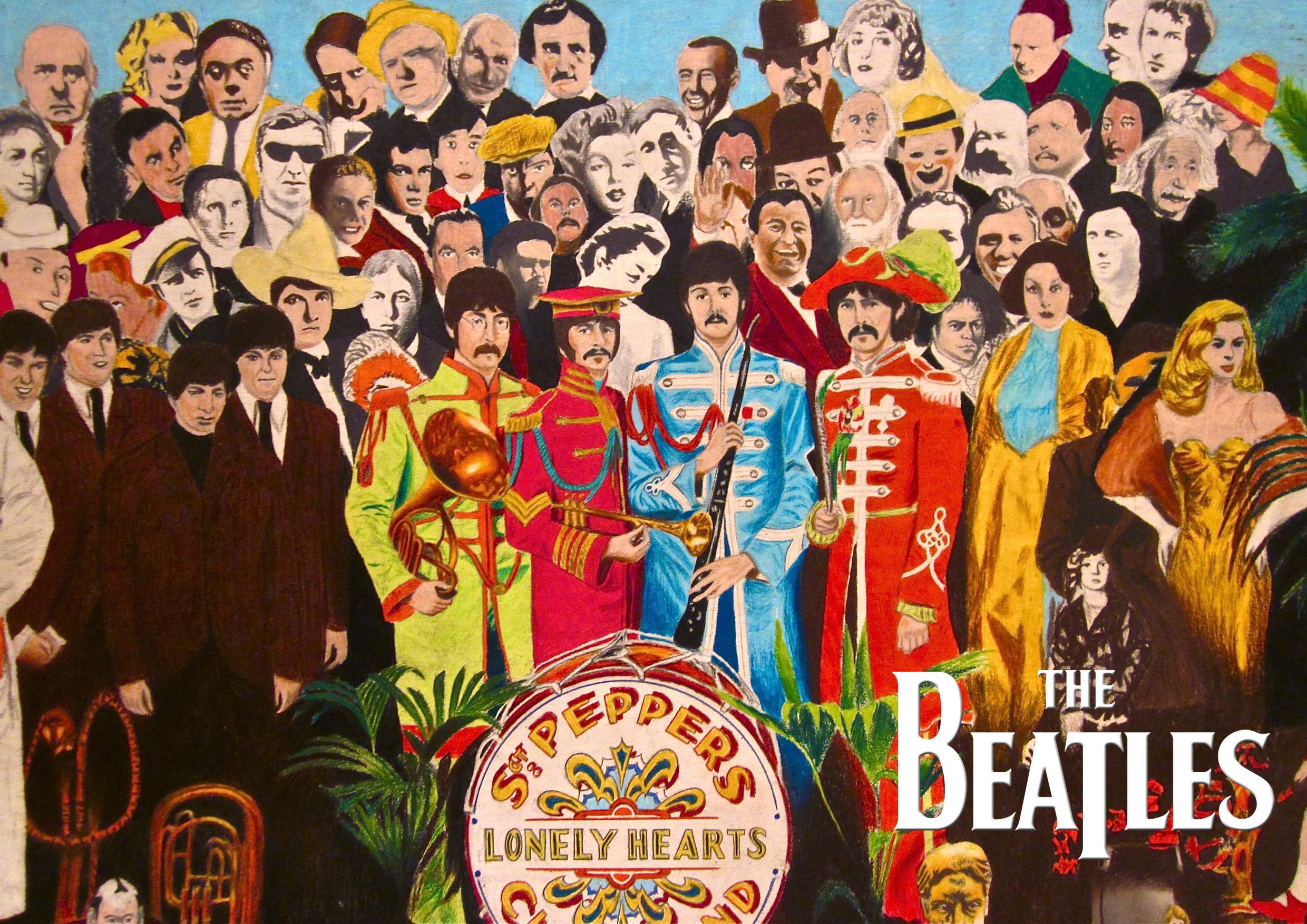 Sponsored Ad – The Beatles Sgt. Pepper's Lonely Hearts Club Band poster # 4 - celebrating 50 years - John Paul Ringo George - signed - Music icons legends - A3 Poster, print, picture