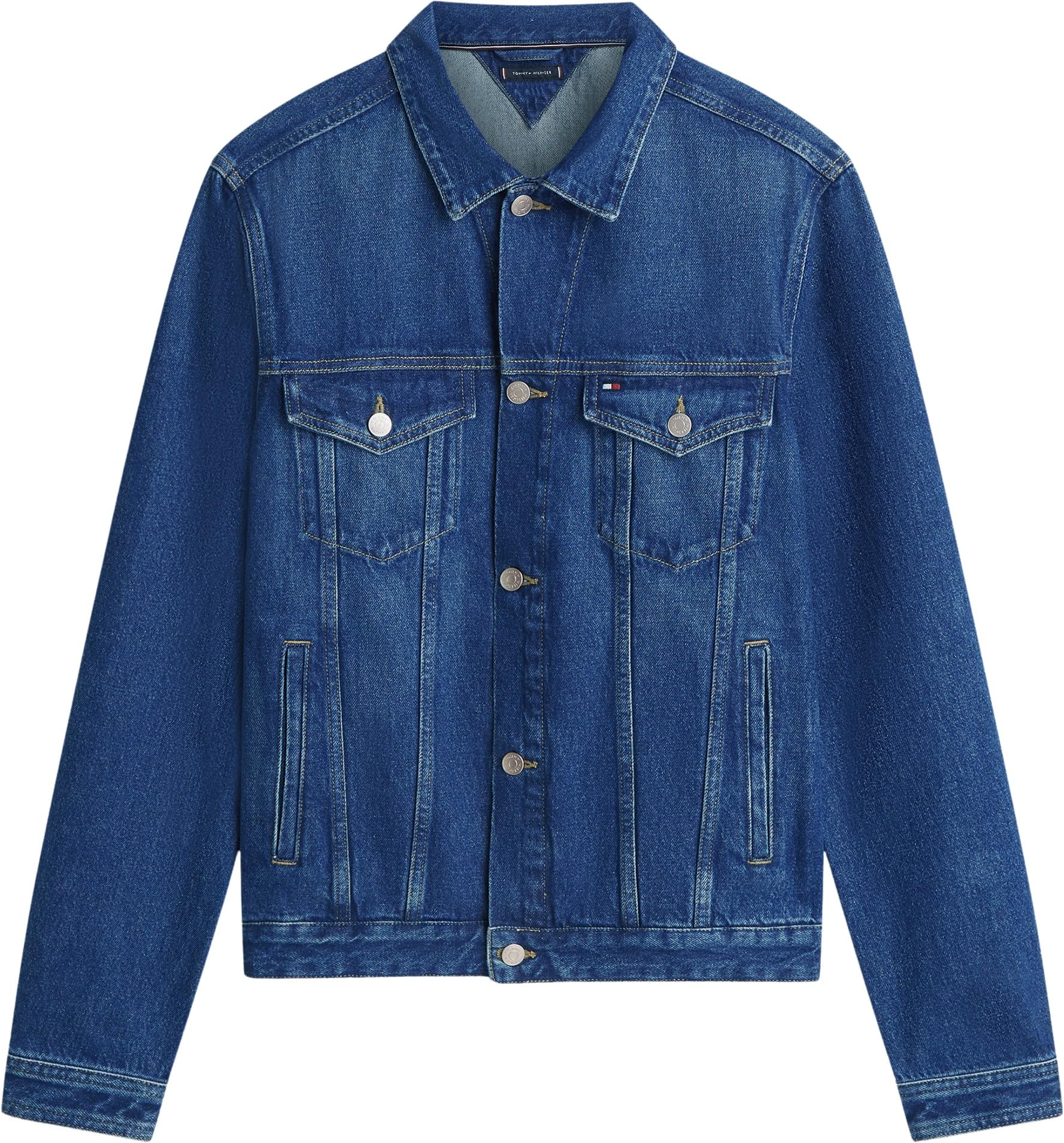 Tommy Hilfiger Regular Trucker Jkt Ike Blue Mw0mw42629 Giacca Trucker Uomo