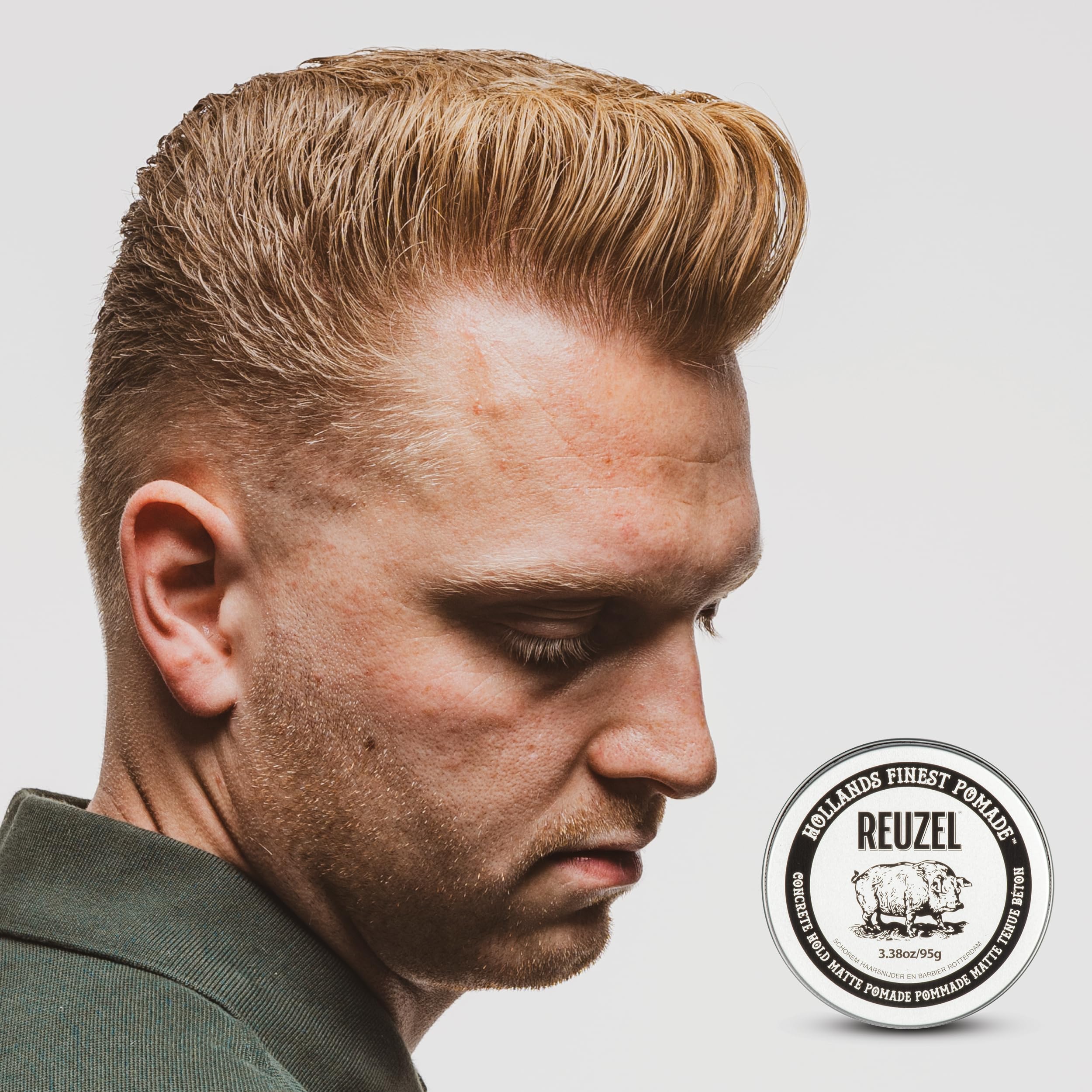 Reuzel Pommade mate à tenue concrète, pommade à tenue extra ferme pour une coiffure forte et naturelle 3,38 oz/95g