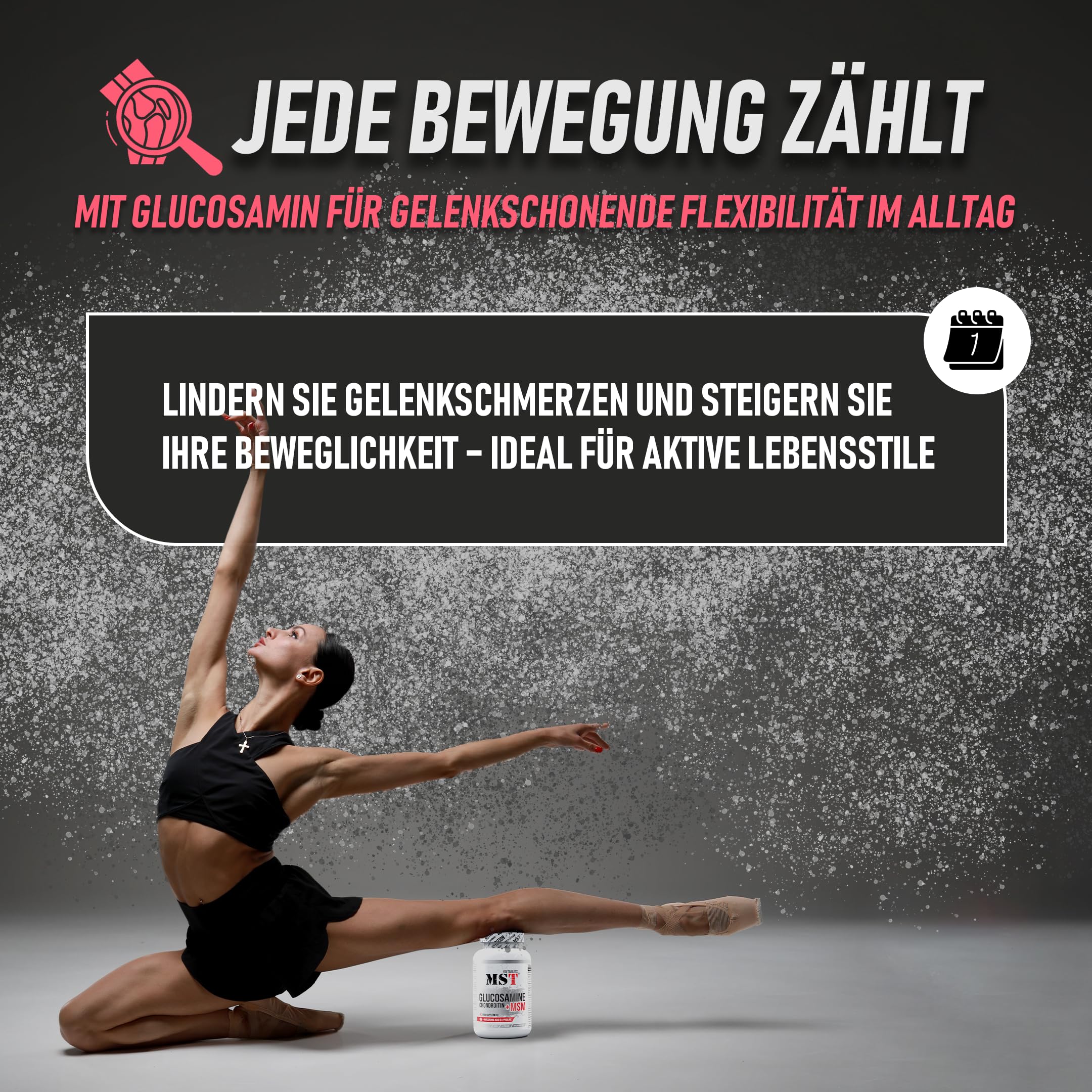 Glucosamin Chondroitin MSM + Hyaluronsäure + L-Proline | 90 Tabletten | MST NUTRITION MADE IN GERMANY |