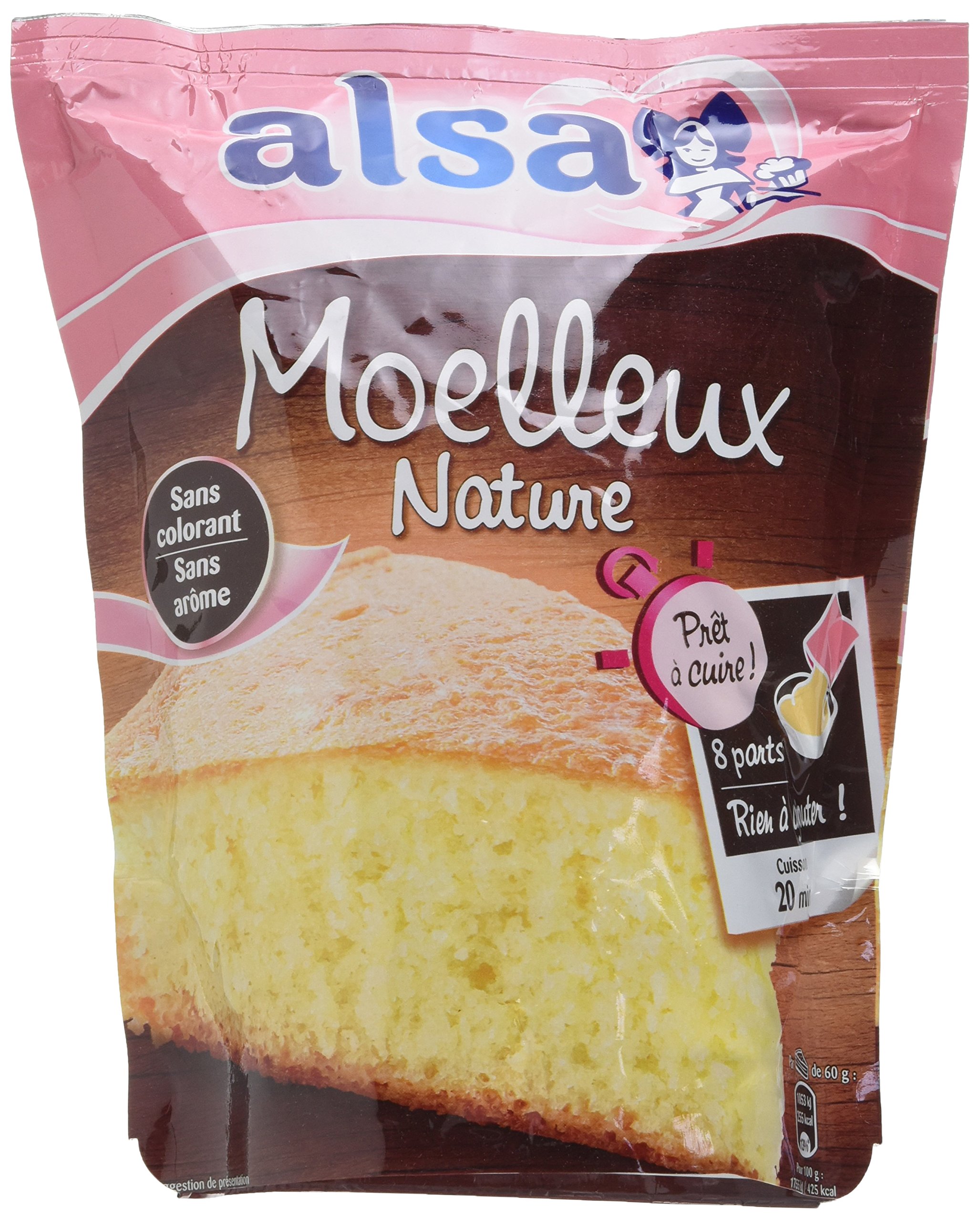 Alsa Préparation à Cuire Gâteau Moelleux Nature 500 g - Lot de 2