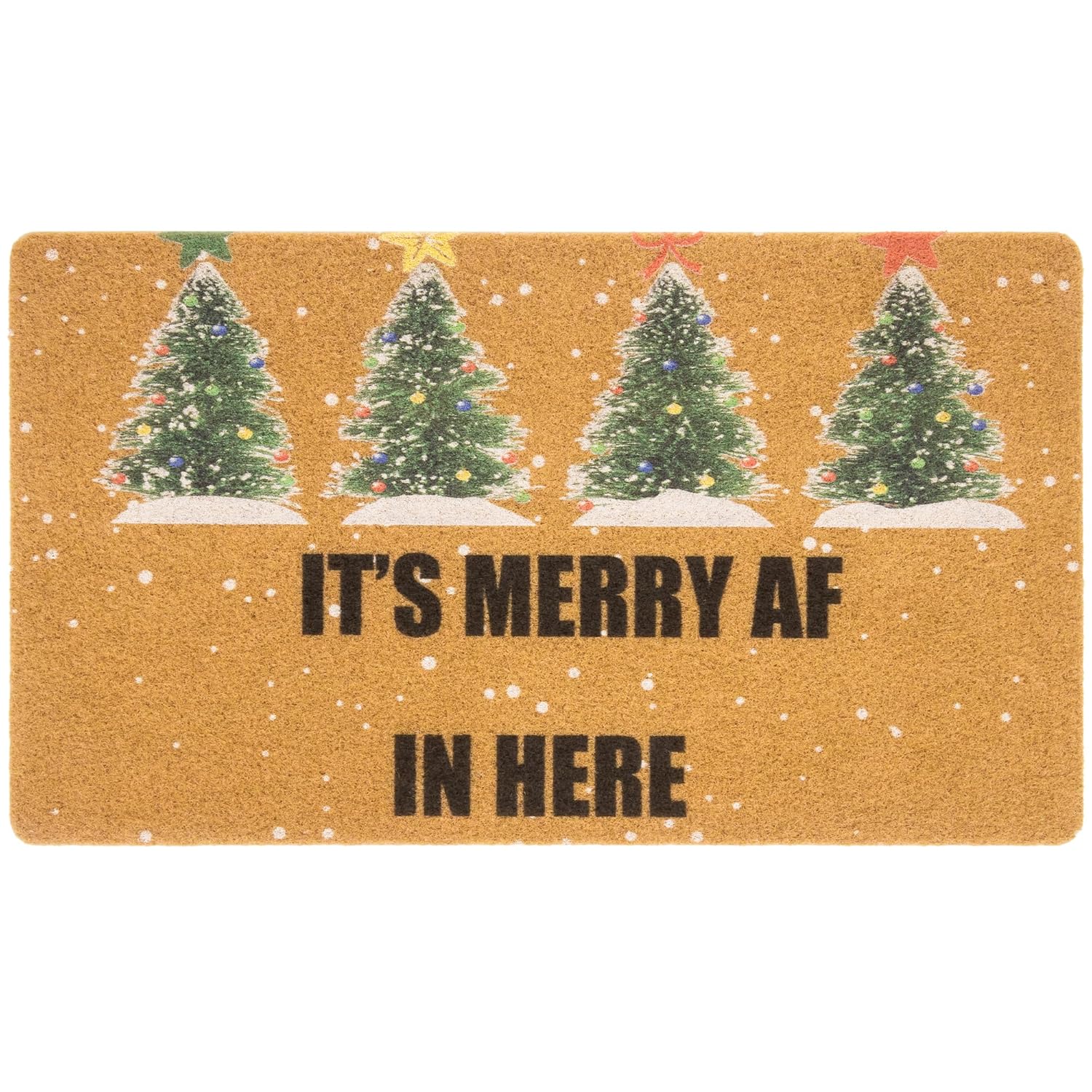 UTOWO Christmas Tree Bath Rugs Mat Colorful Pine Tree Non Slip Bathroom Rugs Mats for Christmas Bathroom Bedroom