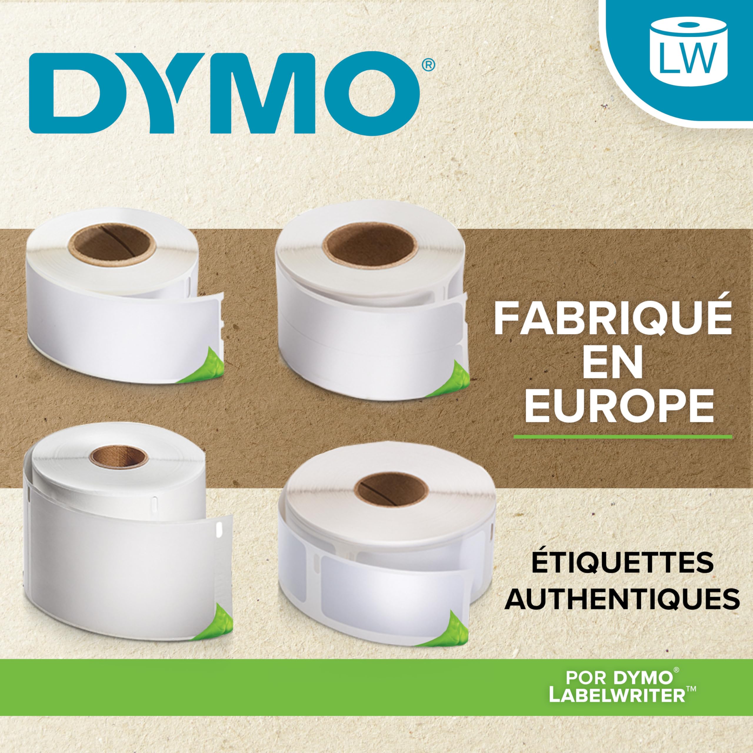 DYMO LW étiquettes de retour autocollantes | 25 mm x 54 mm | 6 rouleaux 500 étiquettes faciles à décoller (lot de 3.000) | pour les étiqueteuses LabelWriter