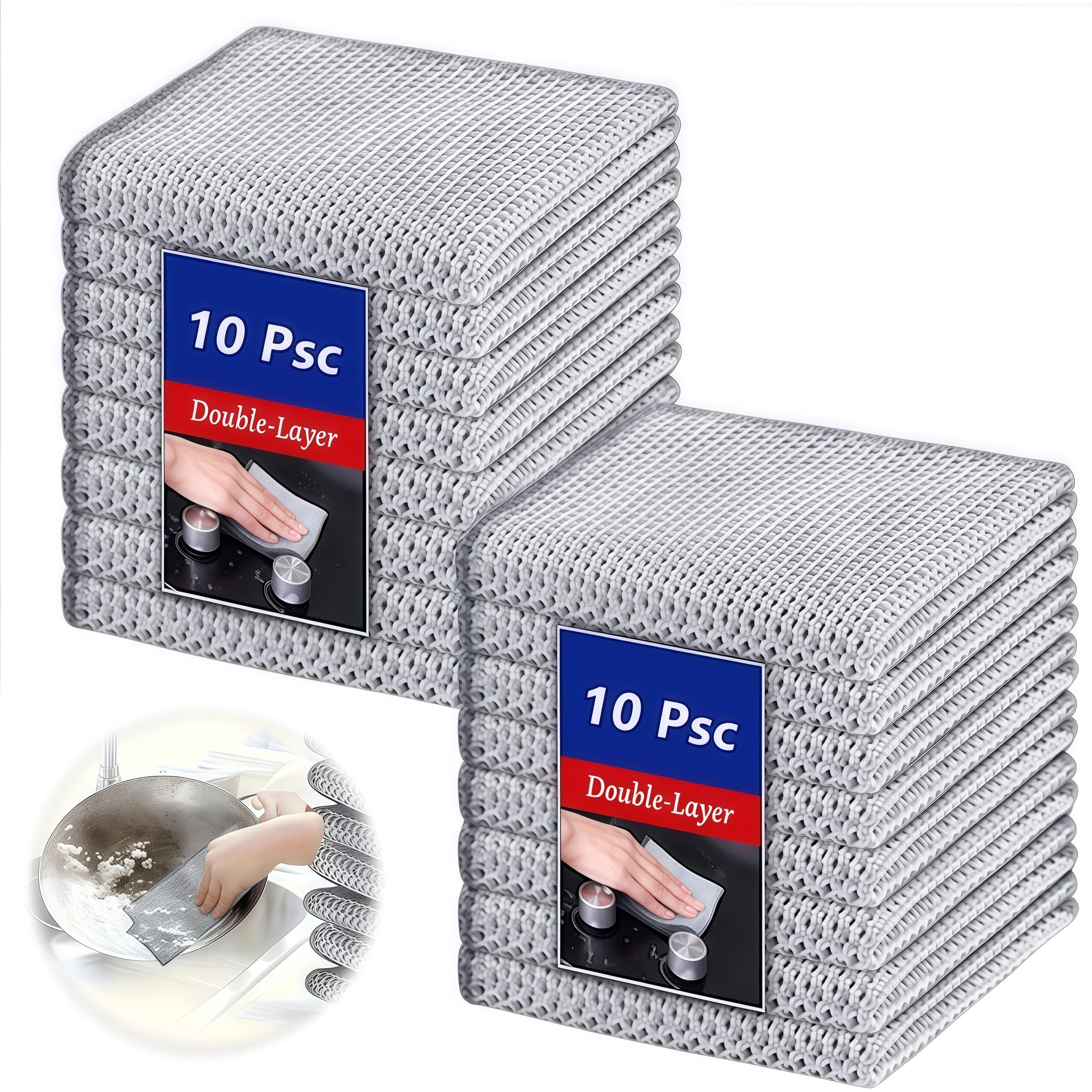 Doodlewitz Gray Wire Dishwashing Rag, Multipurpose Non Scratch Wire Dishcloth, Wire Dishwashing Rag For Wet And Dry, Silver Mesh Dishcloths,Reusable Dish Cloths,Silver Mesh Dish Cloths For Cookware,Sinks,Dishes,20Pcs