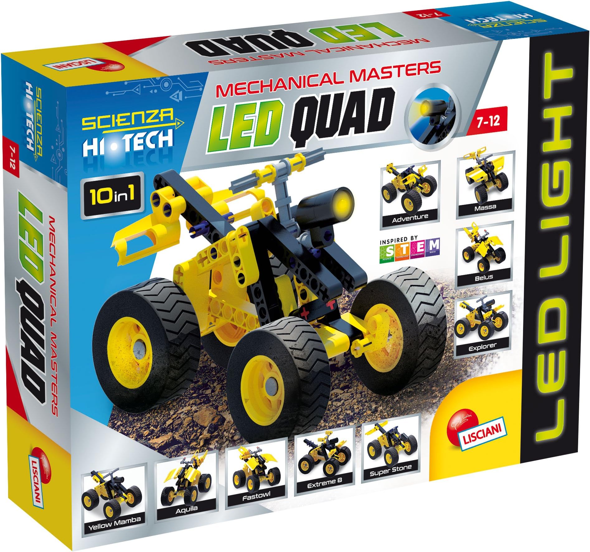 SCIENZA HI TECH 65875 STEM Technics 10 in 1 LED Quad, Multi Colour, One Size