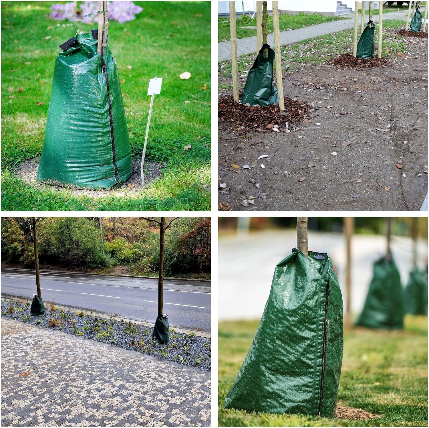 Toolland Tree Watering Bag 75 L, PVC 420 g/m², with Zip and Handle, Drip Irrigation 7-9 Hours, Even Watering, Water Saving, for Various Tree Diameters