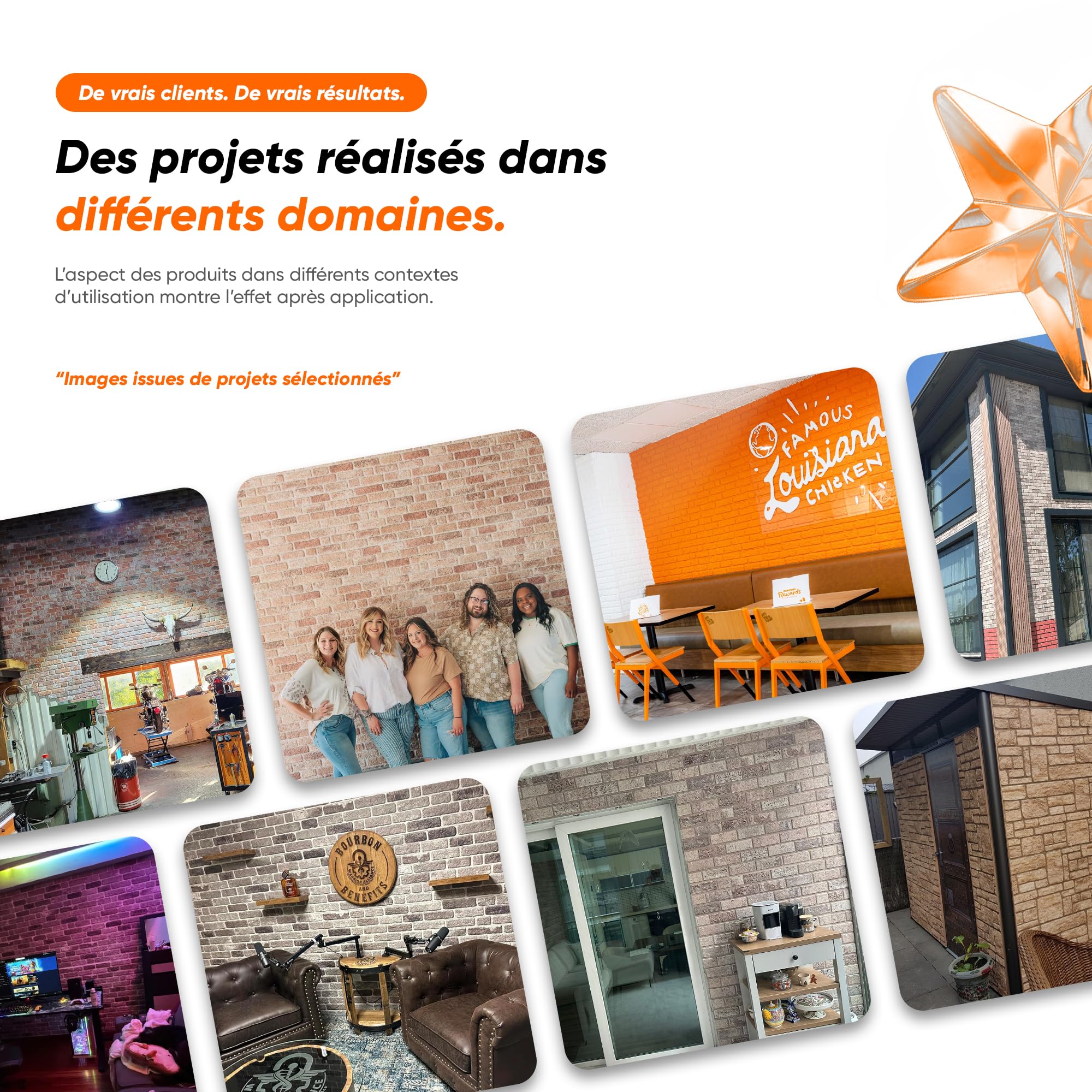 IZODEKOR Revêtement mural aspect pierre 100x50x2 cm panneau mural effet 3D 10 pièces