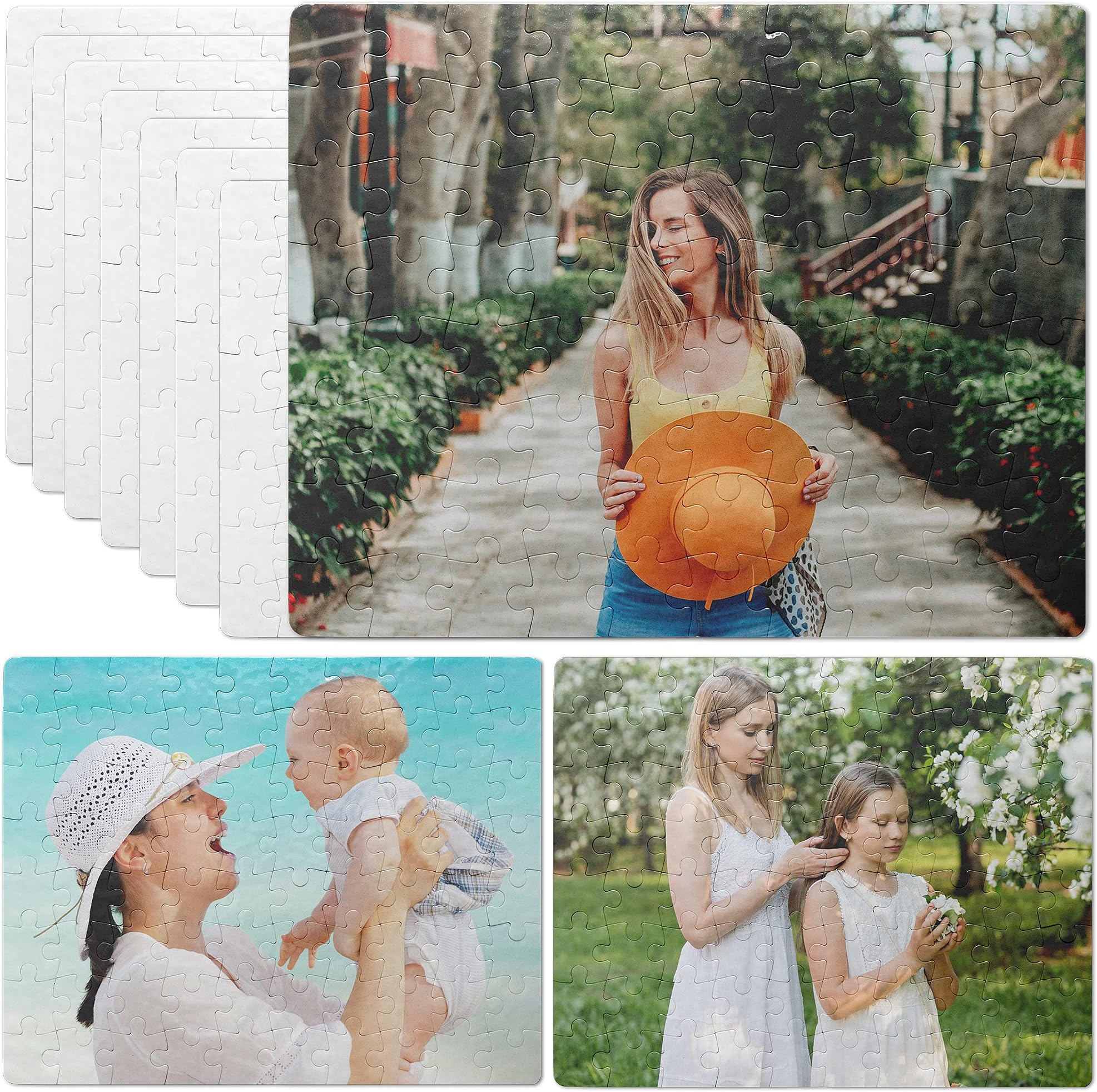Blank Sublimation Jigsaw Puzzle DIY Custom 80 Pieces 10 Sets Puzzles Per Package for Sublimation Blanks Heat Press Make Your Own Puzzles