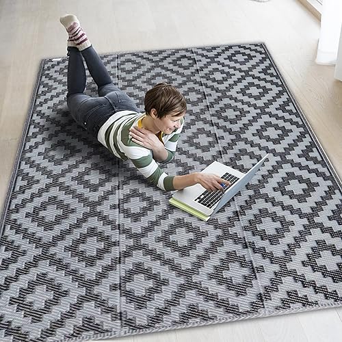 Miniatura 8 de SAND MINE - Alfombras reversibles, alfombra de pajillas de plástico, alfombra de área moderna, alfombra grande para suelo y exteriores, vehículos