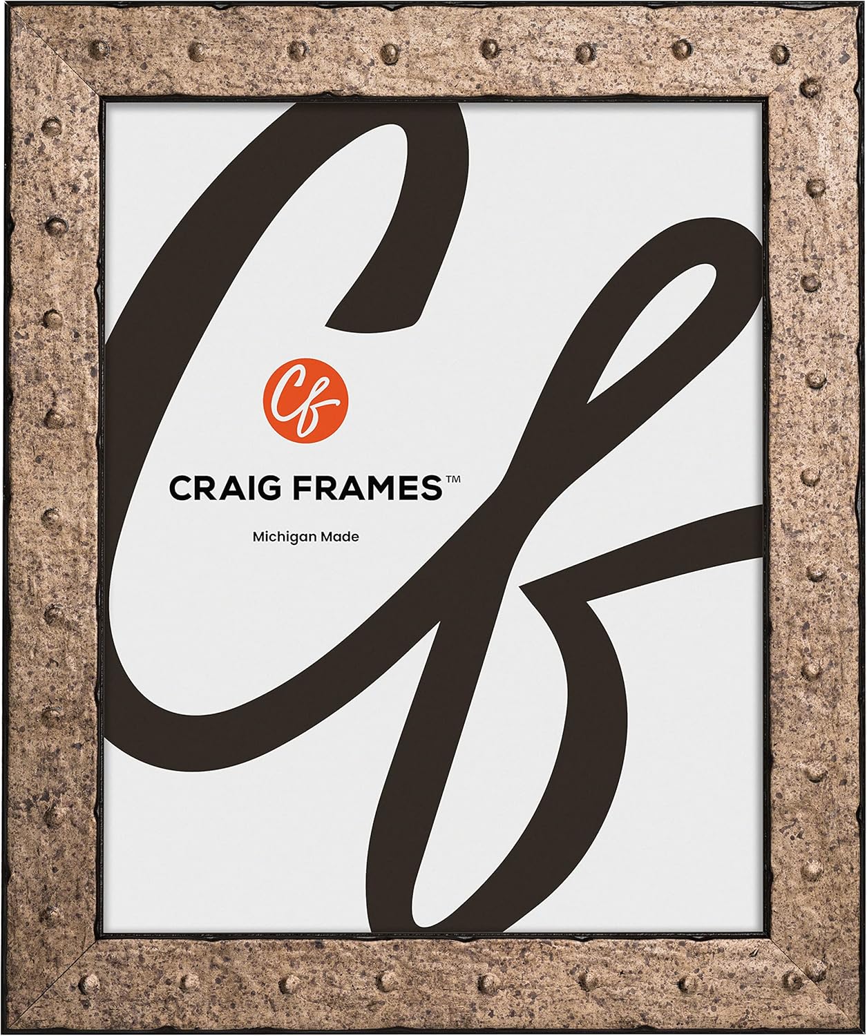 Craig Frames Rivet, 4x6 Picture Frame, Pitted Steel
