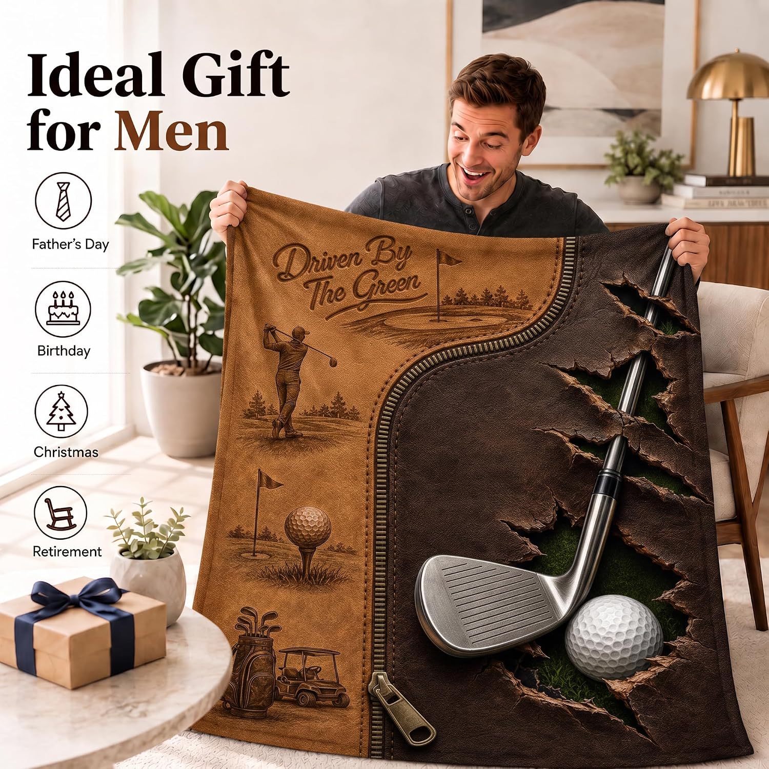 Blanket for Boys, 40"x50" Soft Cool Golf Throw for Kids Teens Golf Lovers