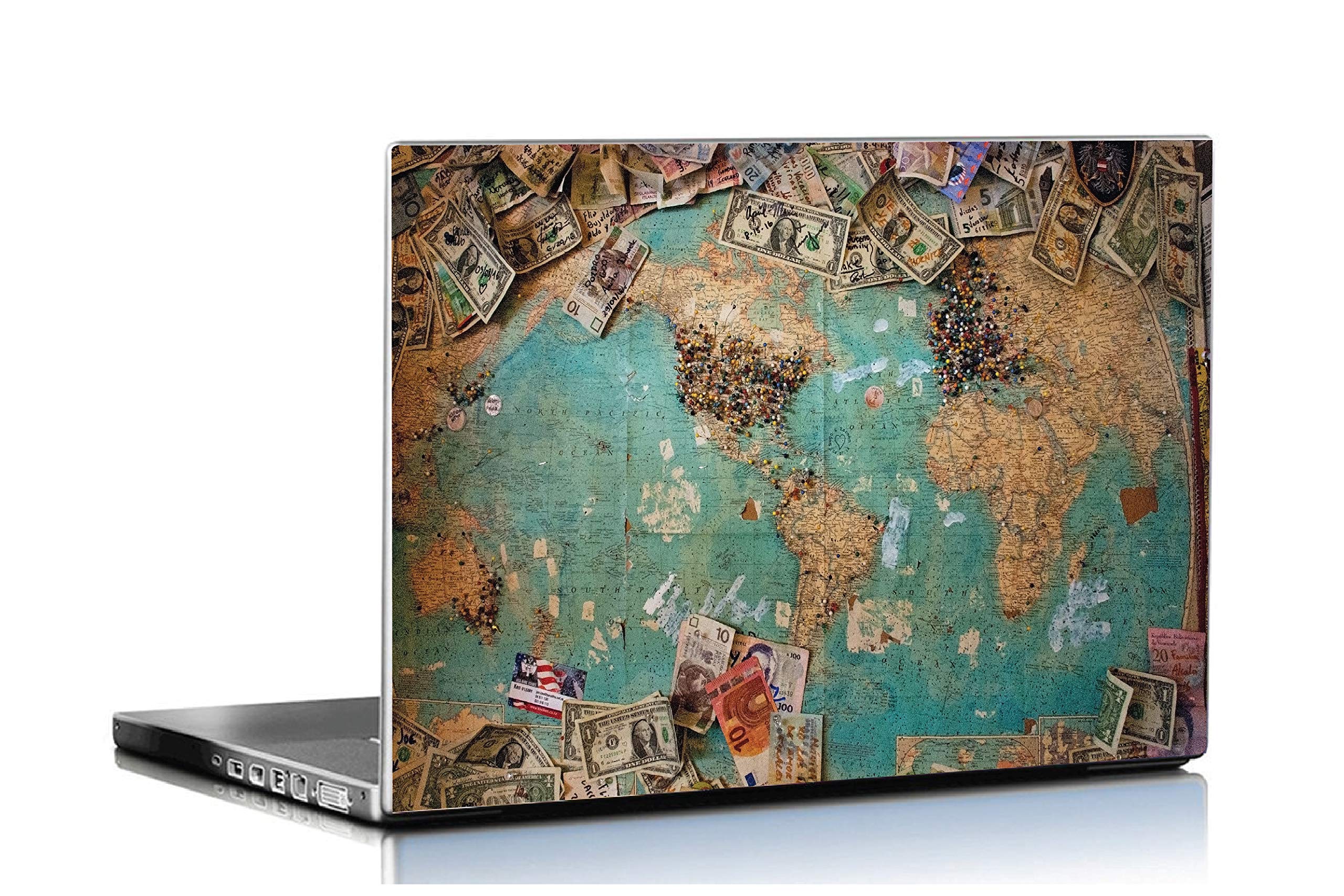 ISEE 360® Laptop Skin Cover Sticker World Map 14 Inches Laminated Waterproof Vinyl Multicolored Hd Printed Stickers (B08N4792Y9) Amazon Price History, Amazon Price Tracker
