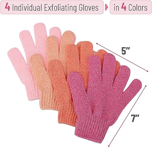 Miniatura 9 de Slick- Guantes exfoliantes, 4 piezas, exfoliante de piel para cuerpo, guantes de ducha, guantes exfoliantes, guantes exfoliantes, guantes