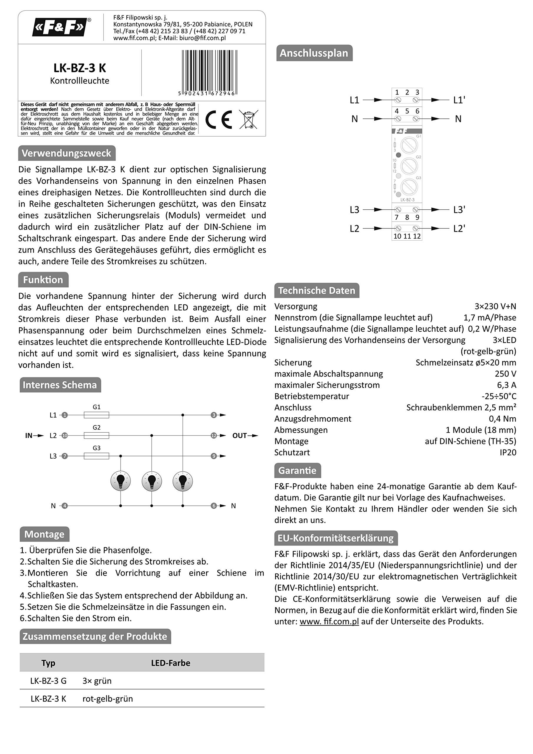 Lustre de sécurité 3 Phases LK-BZ-3K F&F 2946