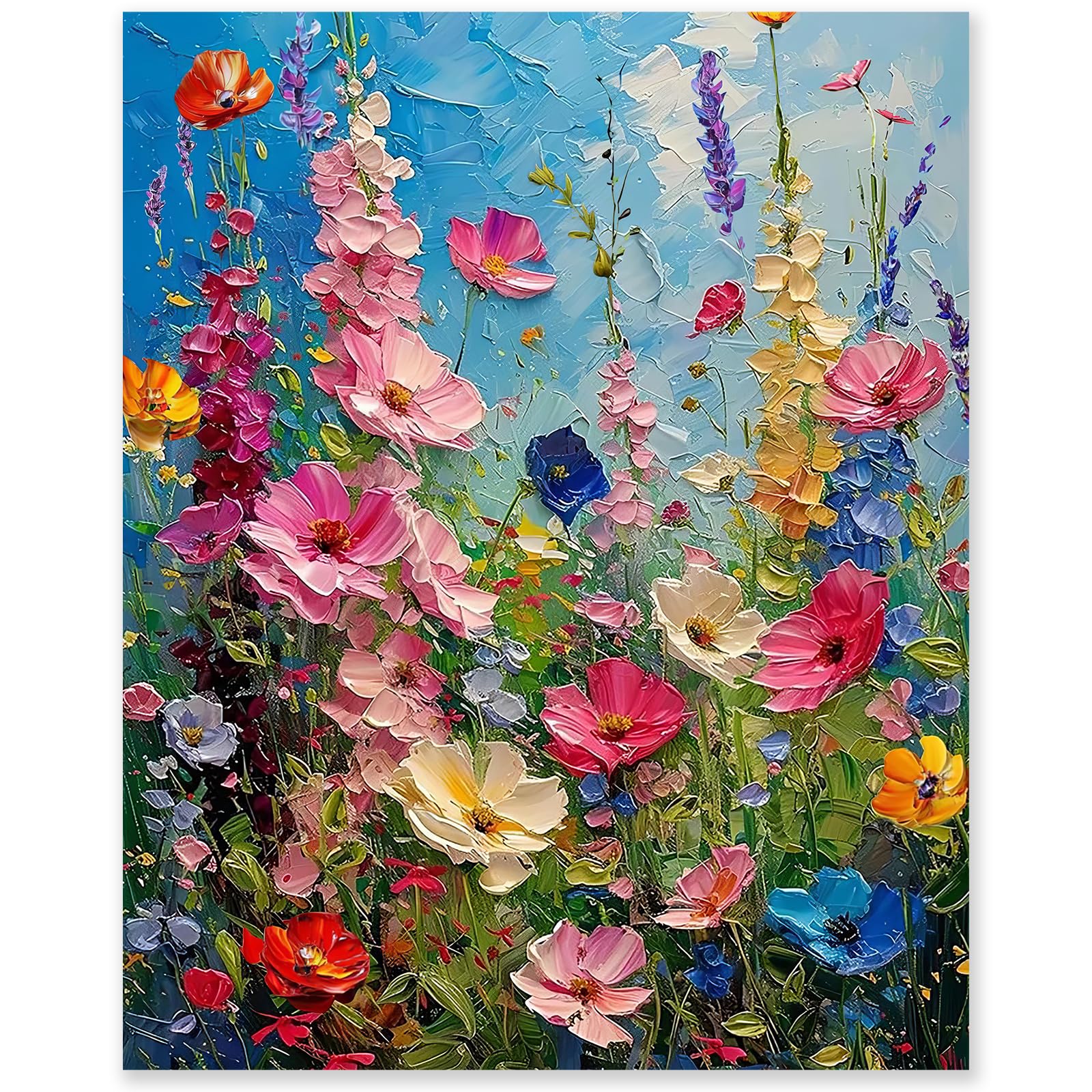 gelrovaled Dipingi con i Numeri per Adulti, Kit di Pittura acrilica Fai-da-Te per Adulti Principianti Facile su Tela, Decora la casa Regalo,con Vernici e pennelli, Flowers 40 x 50cm