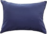 AllerEase Ultra Soft Allergy Protection Travel Pillow Protector 14x20 Navy Zippered Machine Washable
