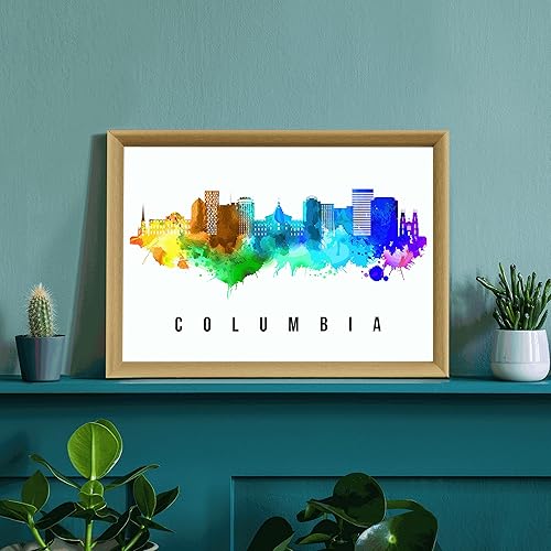 Vista 14 de Póster de Fargo Skyline Dakota del Norte, pintura de paisaje urbano de Dakota del Norte, póster de Fargo Dakota del Norte, impresión de paisaje