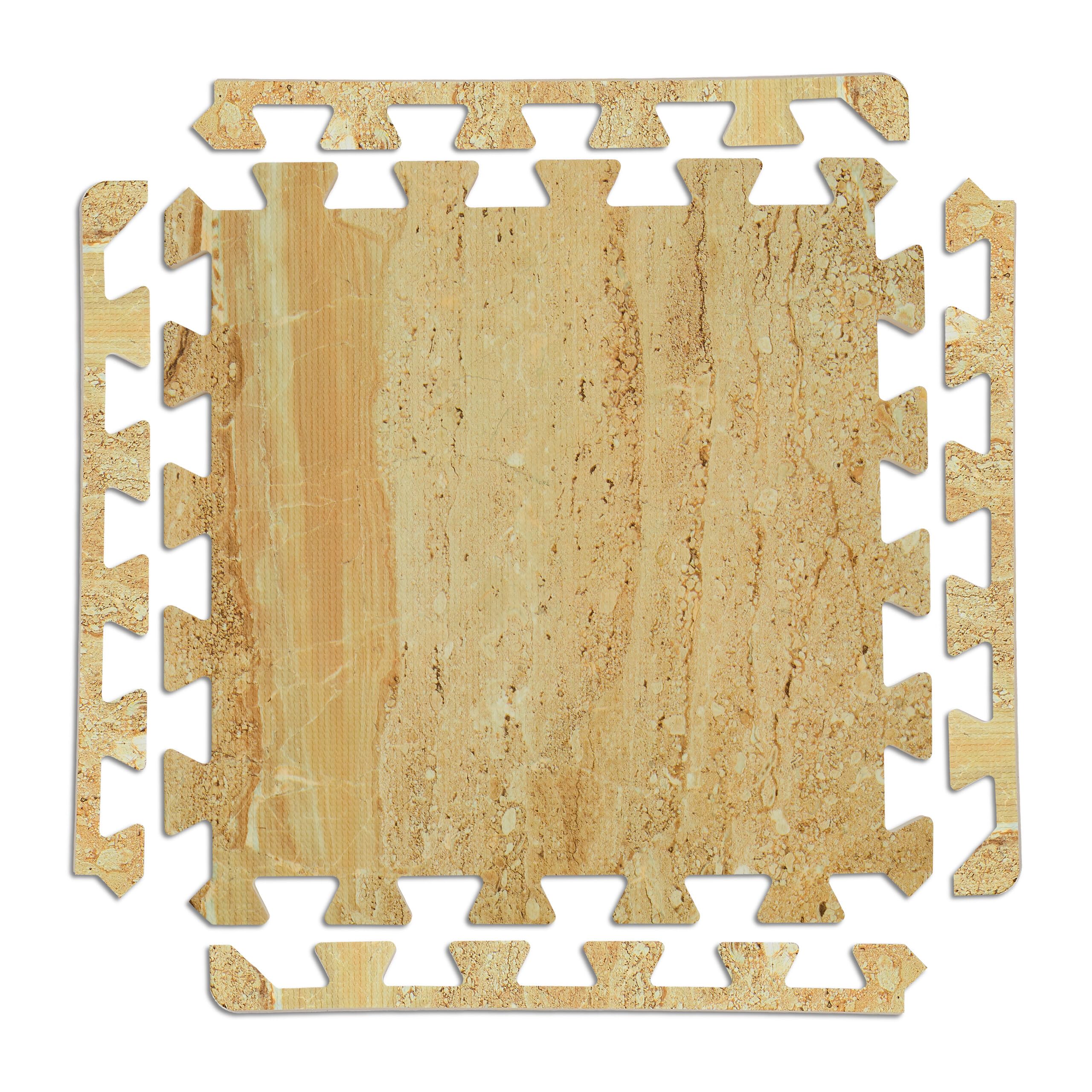 Tappetini Puzzle Relaxdays 9 Pezzi - Schiuma EVA Effetto Legno Per Sport E Giochi - Foto 2