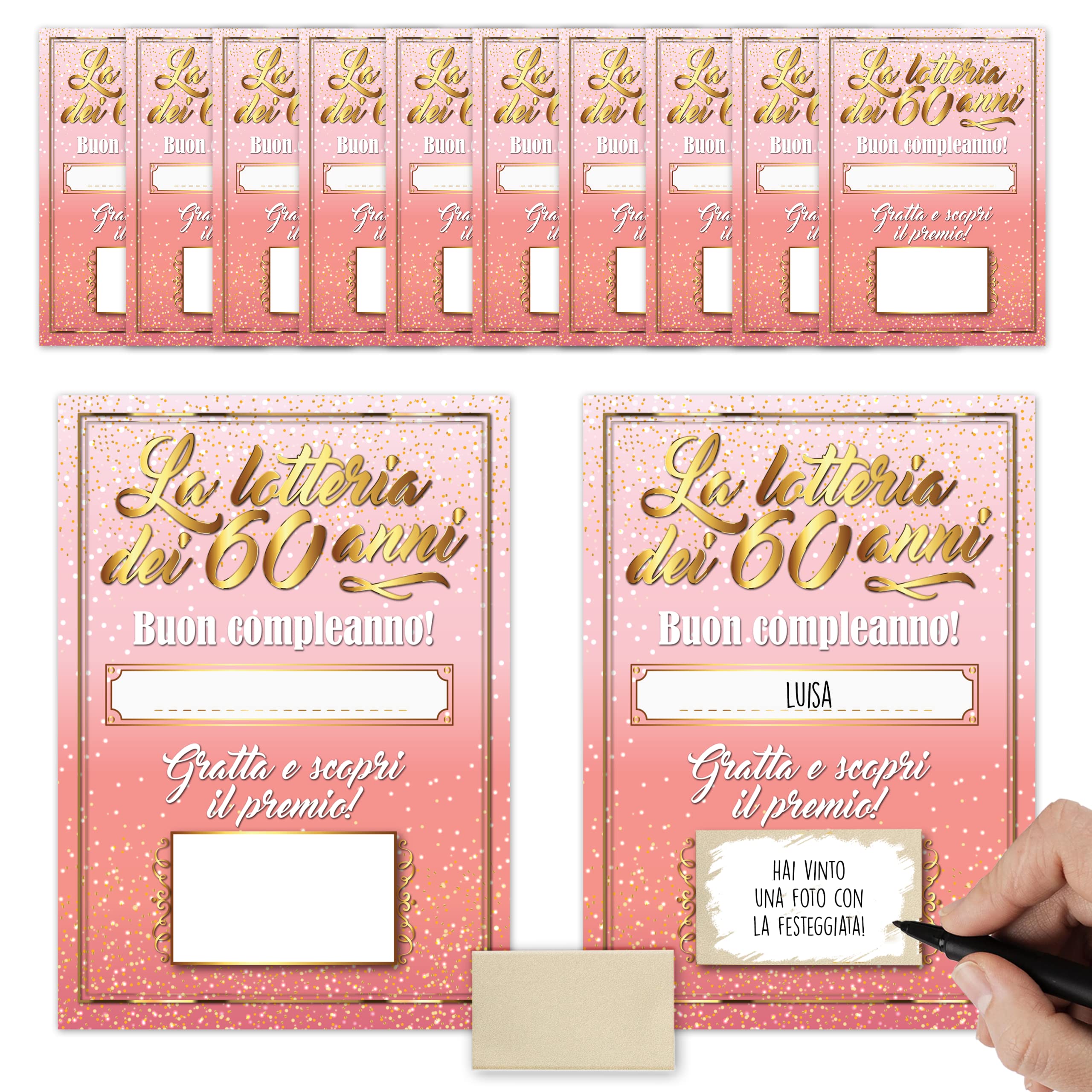 Gratta E Vinci Personalizzati Per 18 Anni - 12 Biglietti Per Feste - Lotteria Compleanno Con Premi Divertenti - Foto 6