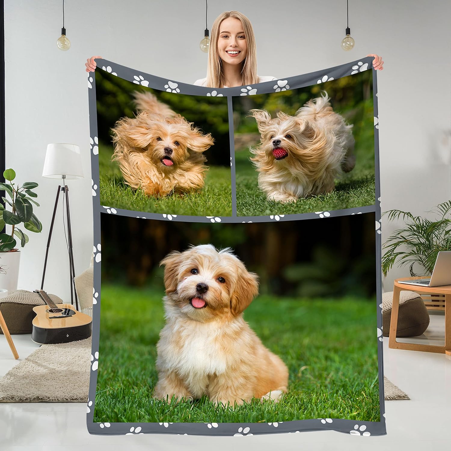 Custom Blanket with Photos/Text Personalized Throw Blanket with Picture Upload Soft