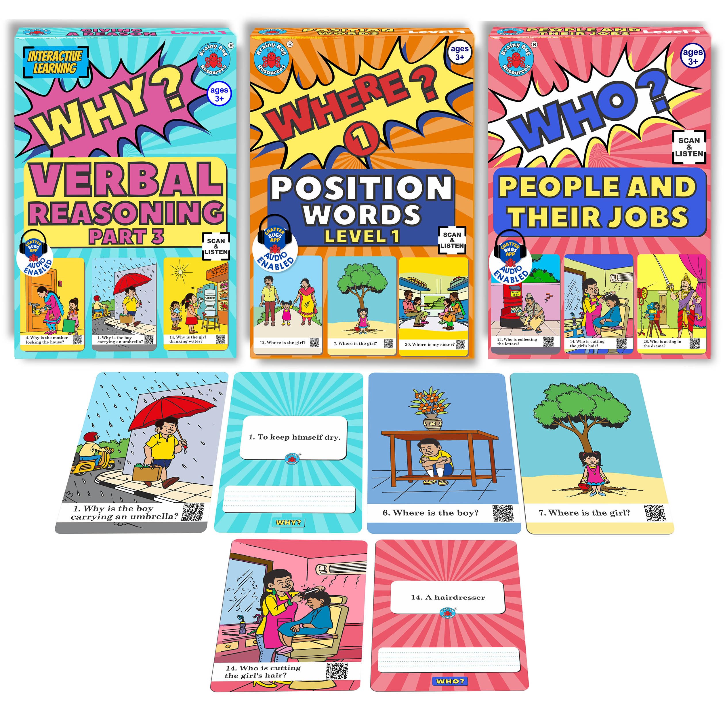 Brainy Bug Resources 90 Ask and Answer Cards | Answer Why? Where? and Who? Questions | Learn Essential Vocabulary | Jumbo Flash Cards for Kids | English for Kids | Teach Kids with Special Needs-image-35