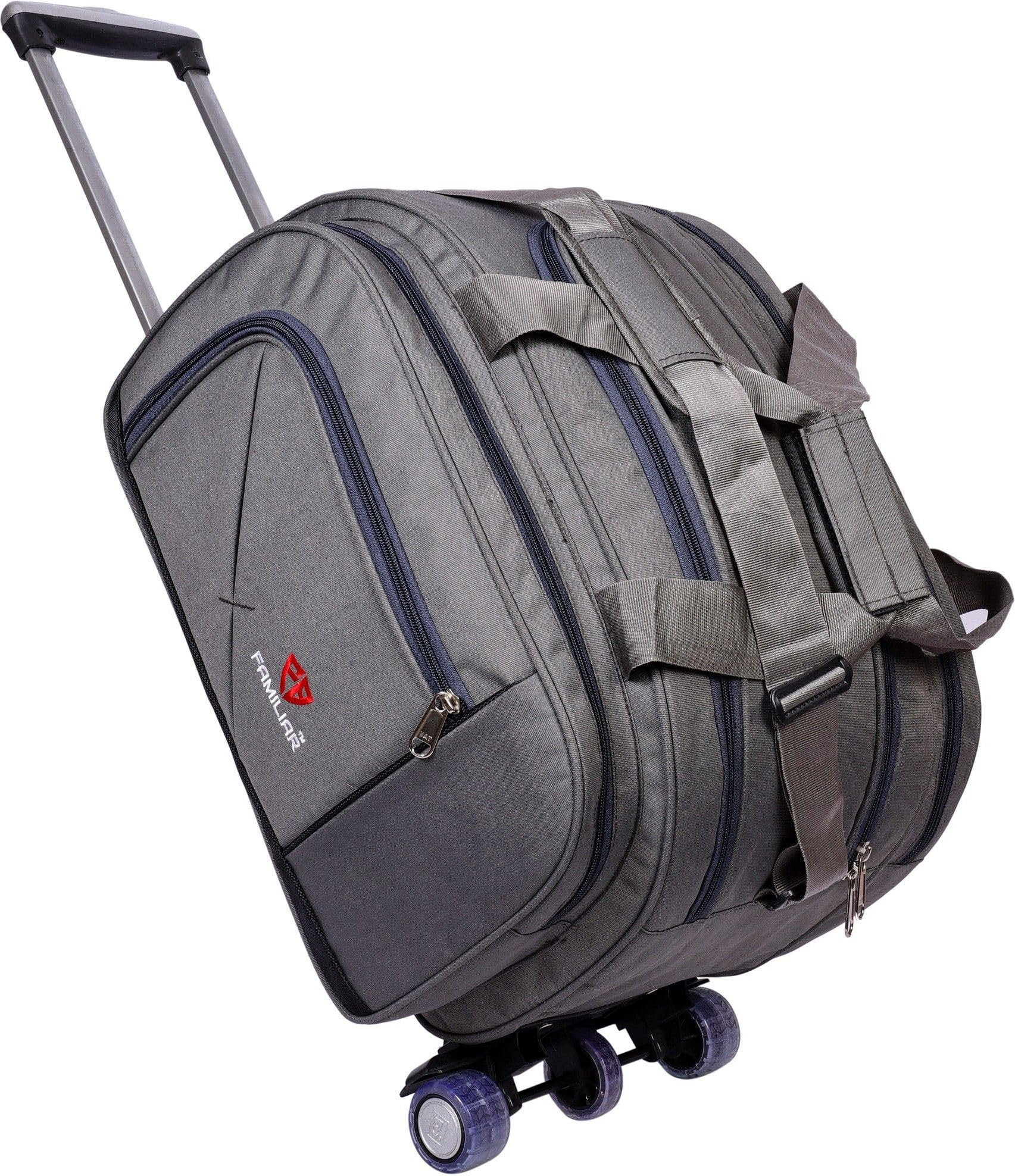 Familiar Duffel Trolley Bag with Wheels | Polyester | 60 L | Grey | Expandable | Lightweight | Travel & Luggage-picture-27
