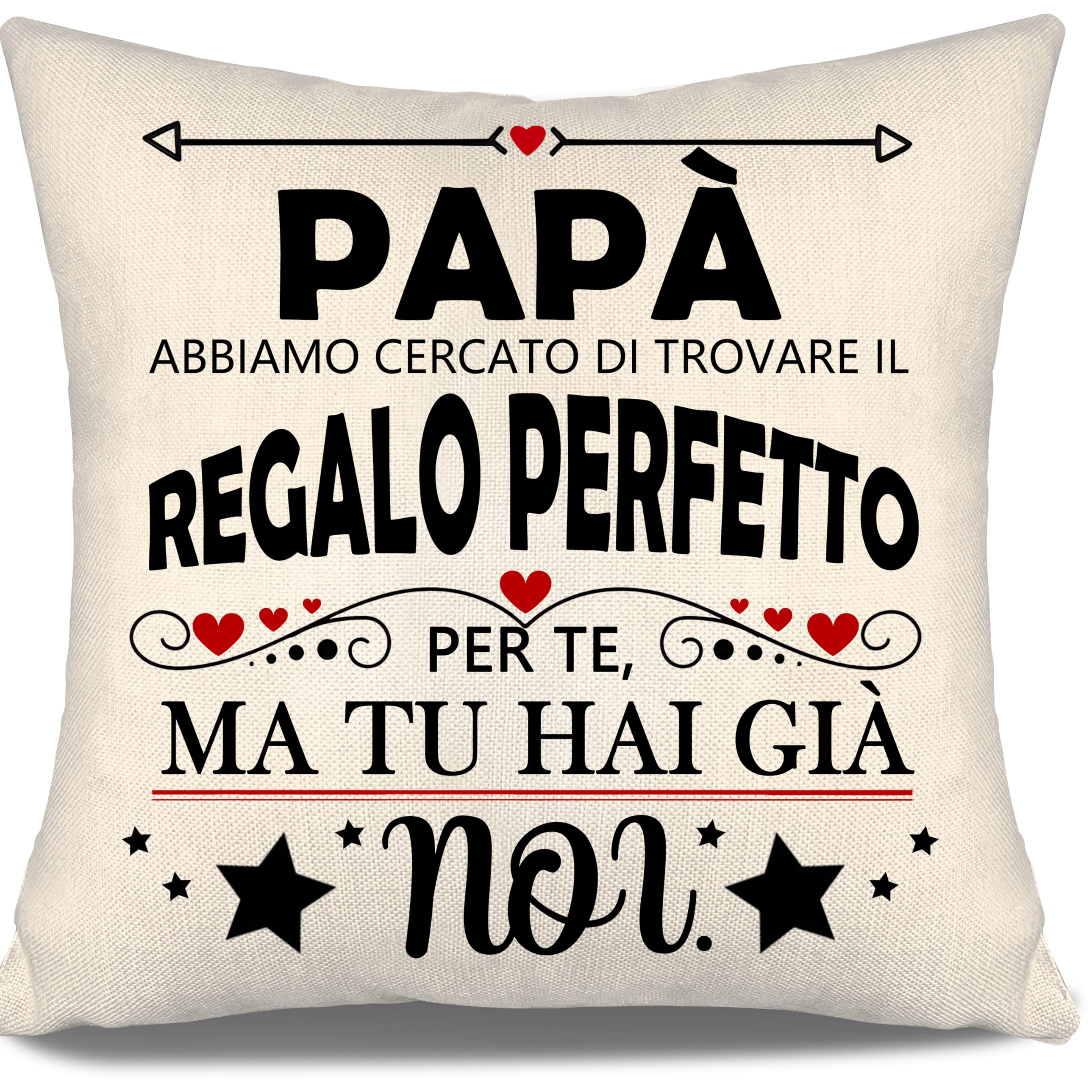 Aosumin Papà abbiamo cercato di trovare il regalo perfetto per te ma tu hai già noi Divertenti fodere per cuscini per papà da Figlia Figlio Regalo di Natale per la festa del papà(b-papà)