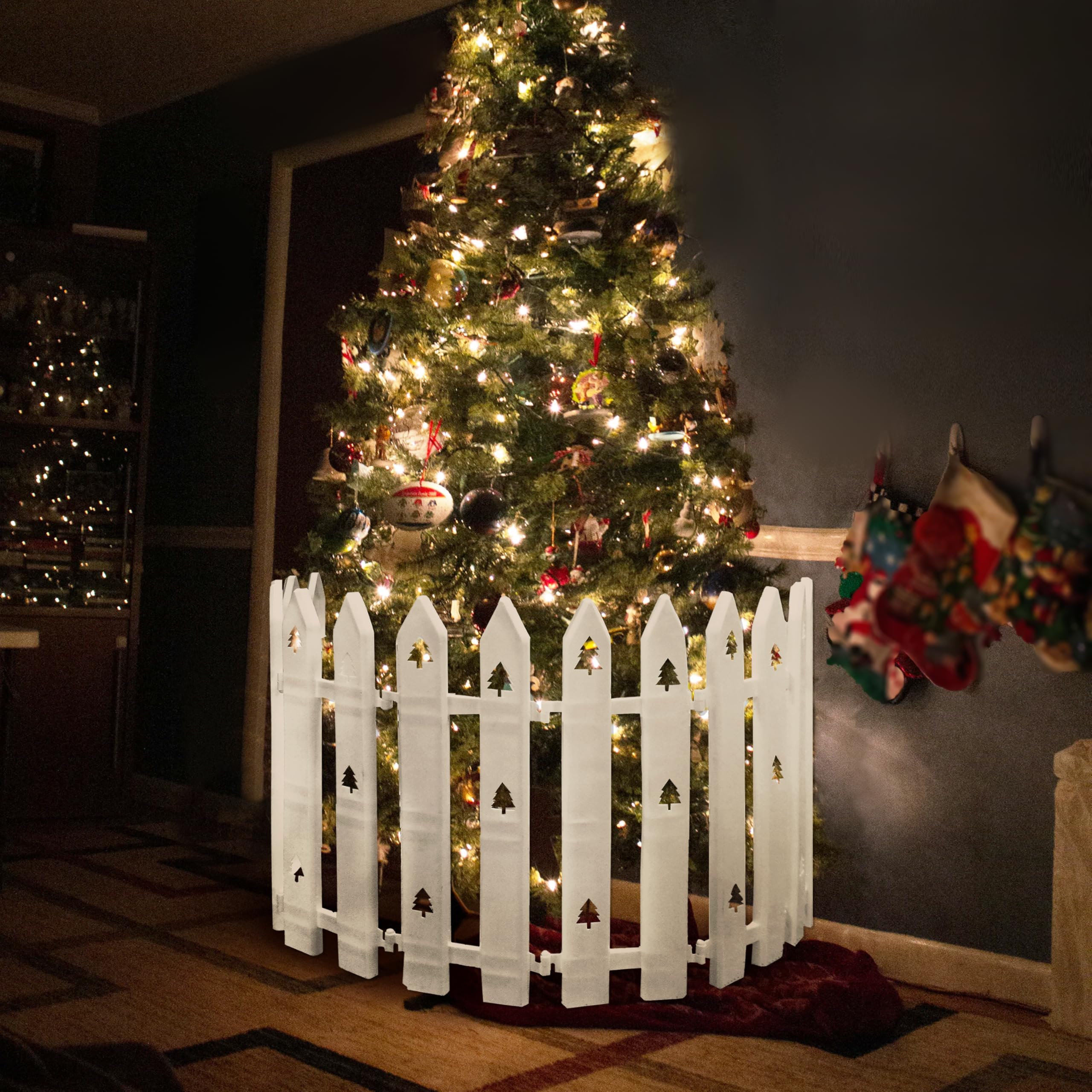 Snapklik.com : Extra Height 16” Christmas Tree Fence,Christmas Tree