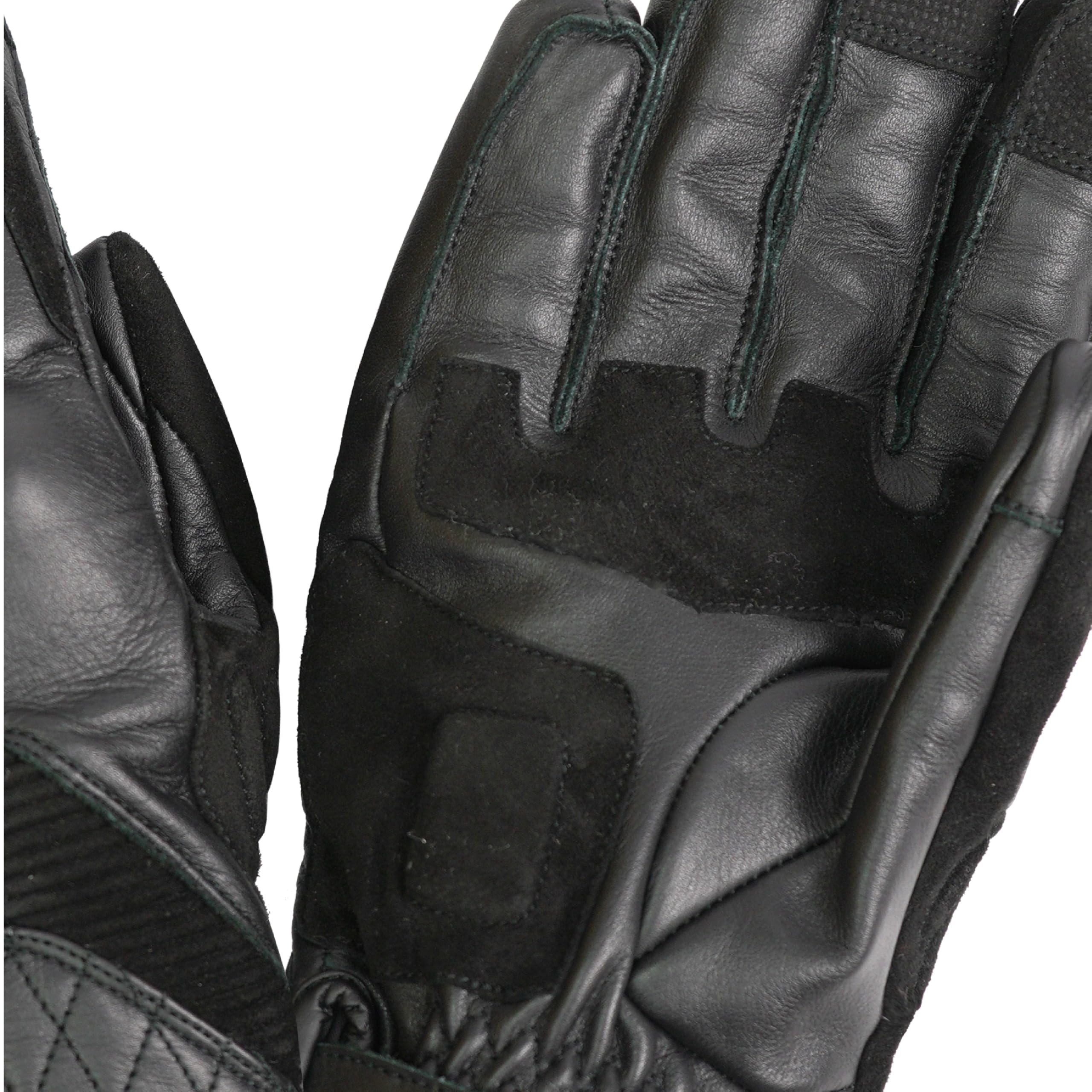 BY CITY - Guantes Café III Man Black - Piel de Primera Calidad - Refuerzos de Aramida Antiabrasión - Función Táctil en Dedos - Ajuste con Velcro en Muñeca - Talla M - Negro