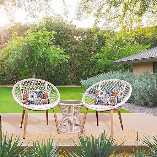 Miniatura 2 de JMGBird Juego de 2 almohadas lumbares para exteriores de 12 x 20 pulgadas, impermeables, con inserto, cojín decorativo rectangular de jardín para