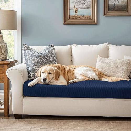 Vista 312 de CHUN YI - Funda elástica de cojín para sofá biplaza, funda de asiento de sofá con tela jacquard de elastano (mediana, color verde azulado) Verde