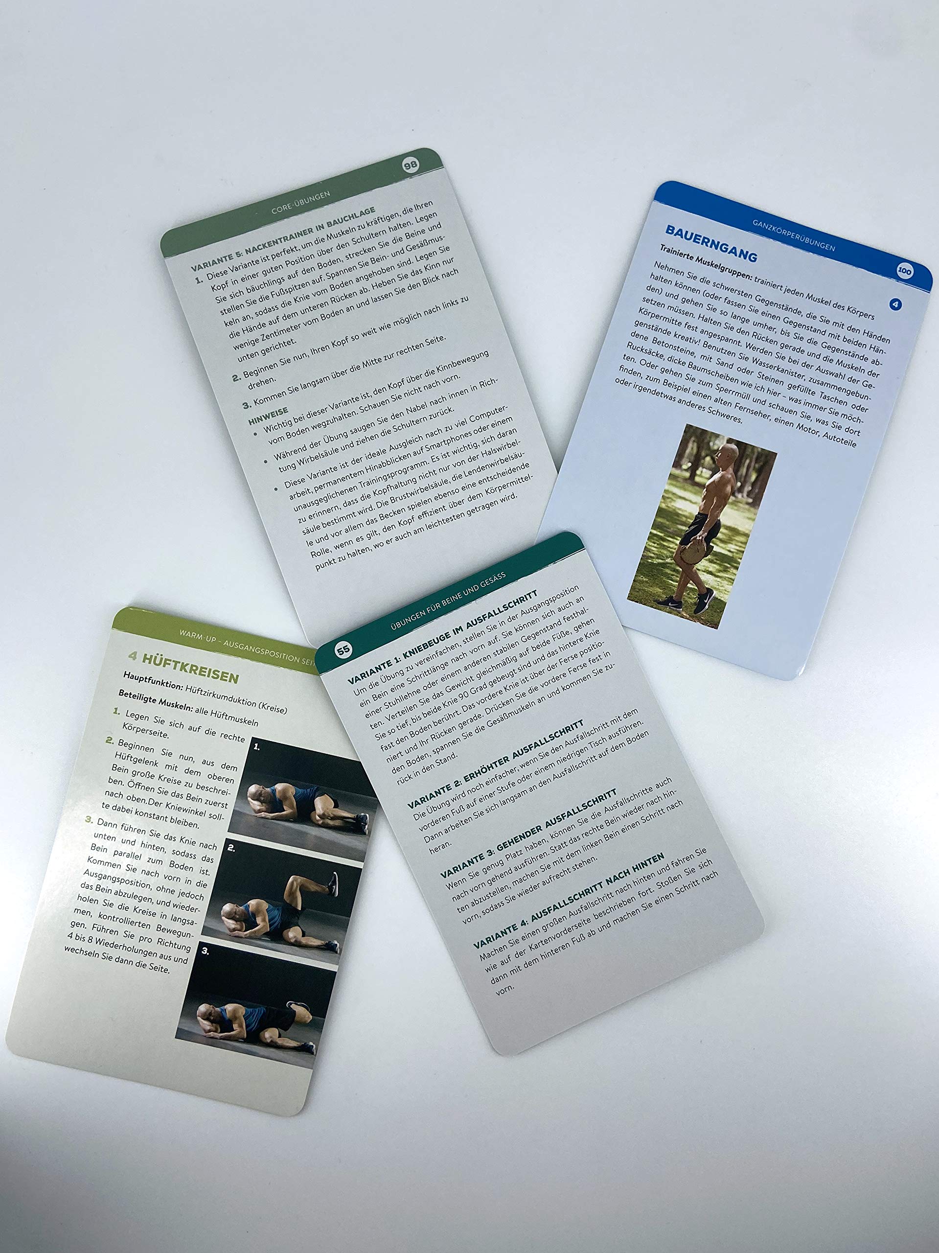 Fit ohne Geräte – Kartenset: Trainieren mit dem eigenen Körpergewicht. 100 Übungskarten mit Begleitbuch