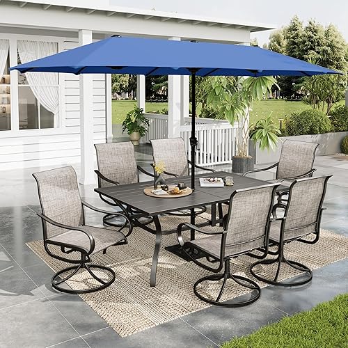 Sophia & William Patio Set with Umbrella 8 Pieces Outdoor