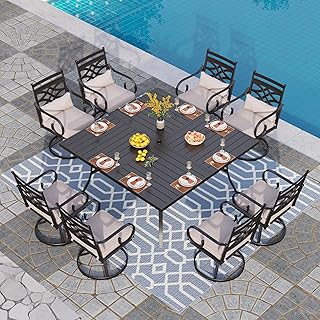 PHI VILLA 9 Pieces Outdoor Dining Set for 8, 60