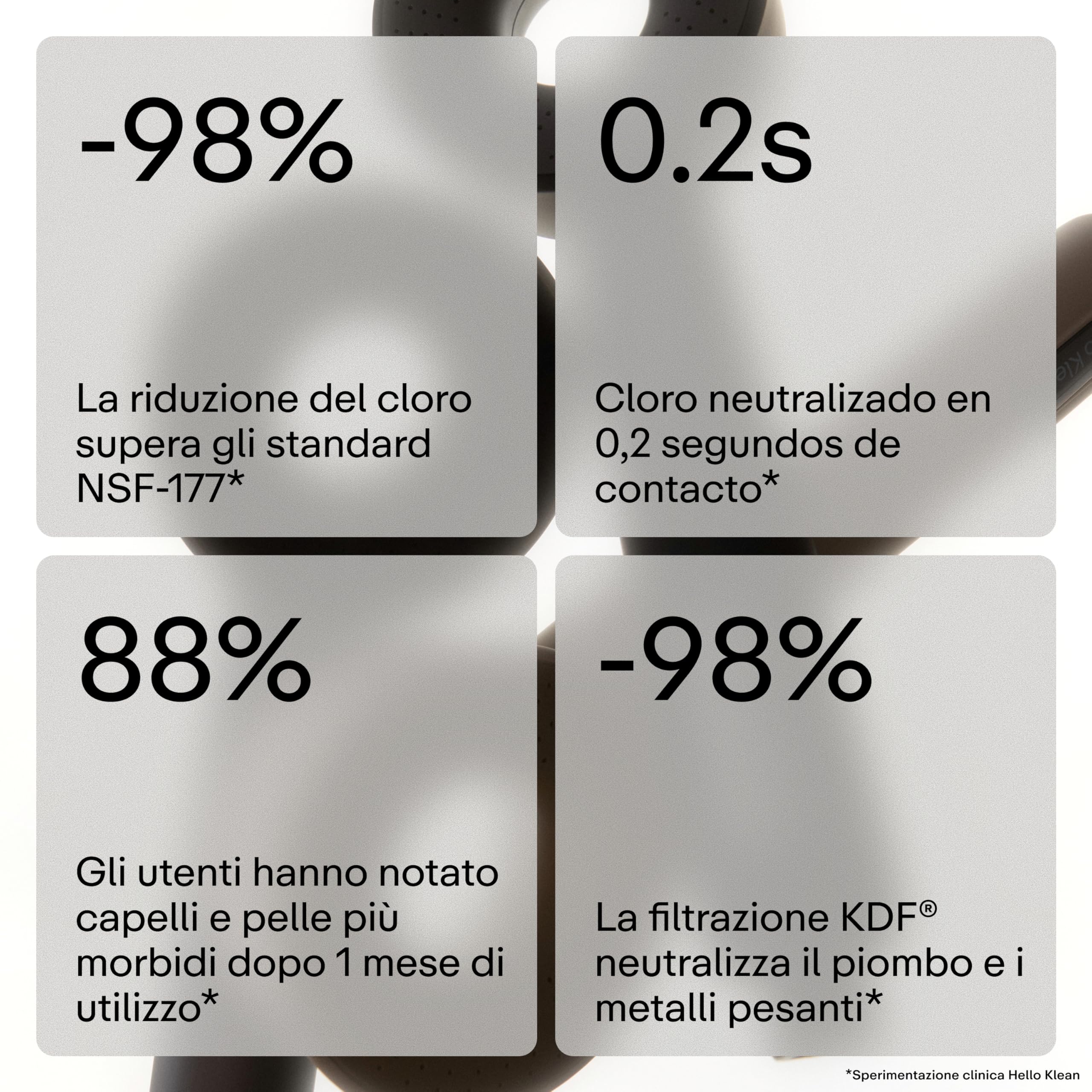 Hello Klean Filtro Doccia per Acqua Dura - Beige | Filtra cloro e metalli pesanti | Pelle e capelli più morbidi | Facile da installare
