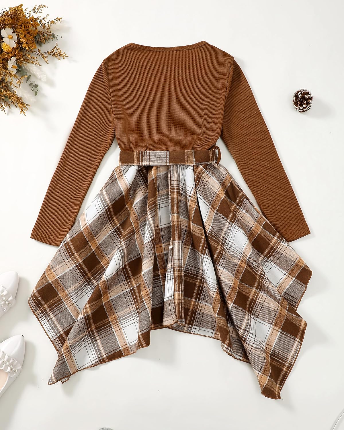 Girls Dress Girl Fall Outfit Teen Girl Casual Dresses Irregular Dresses for Kids - Image 4
