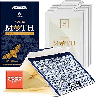 Catchmaster Decorative Pantry Pest & Moth Traps 6Pk, Glue Trap for Kitchen Storage & Pantry Cabinet, Moth Traps for House, Protect Pet Food, Kitchen Cabinets Storage