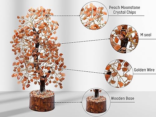 Vista 65 de Árbol de la vida de cristal curativo natural de piedra lunar blanca, Feng Shui, árbol de la vida de la fortuna para decoración del hogar