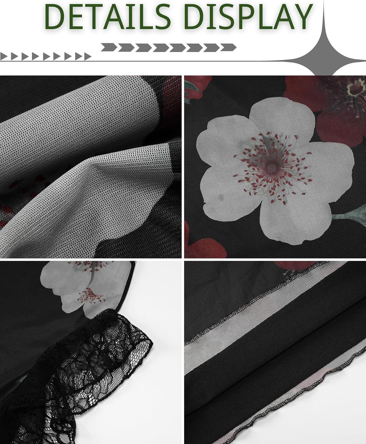 BAIMORE Women's Chic Strapless Tube Floral Lace Patchwork Thigh Split Bodycon Maxi Party Dress - Image 5