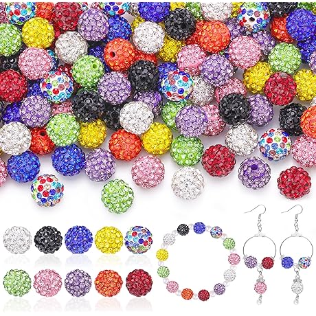 100 Pcs 10mm Rhinestone Beads Bulk: Shimmering Jewels for Bracelets