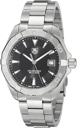 TAG Heuer Mens Aquaracer Quartz Stainless Steel Dress Watch, ColorSilver-Toned Model WAY1110.BA0928