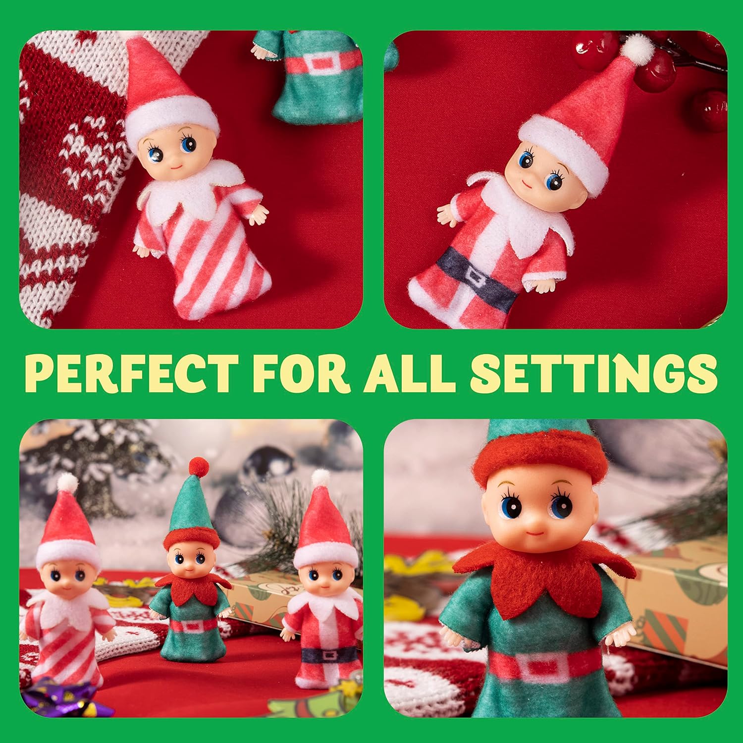 JOYIN 3 PCS Christmas Tiny Doll Colorful Plush Dolls Accessories Tiny Doll of Girl for Accessories and Props, Christmas Party Decoration and Stocking Stuffers