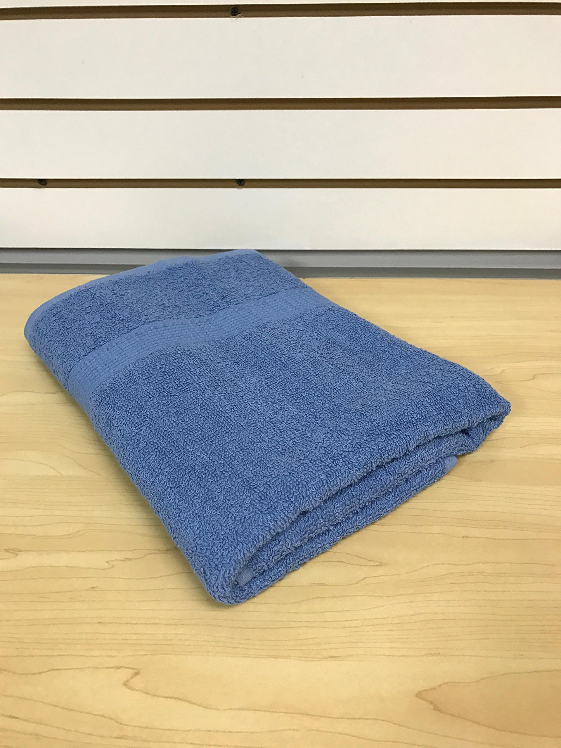 27" x 52" Cotton Machine Washable Bath Towel (Blue)