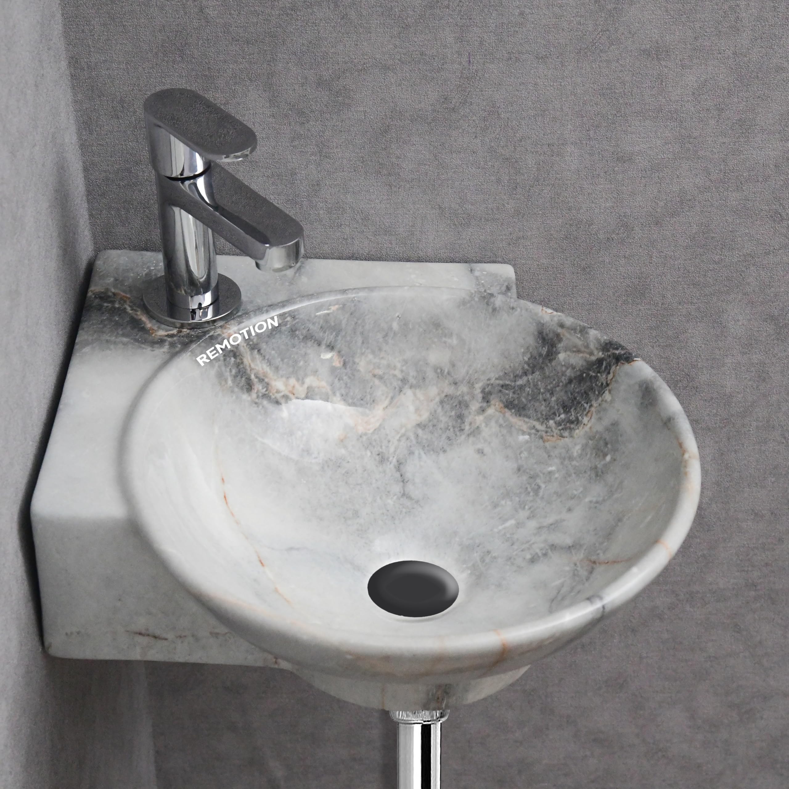 Black Gold Corner Sink - Wall Mounted Wash Basin -8 Black Gold Corner Sink - Wall Mounted Wash Basin -8