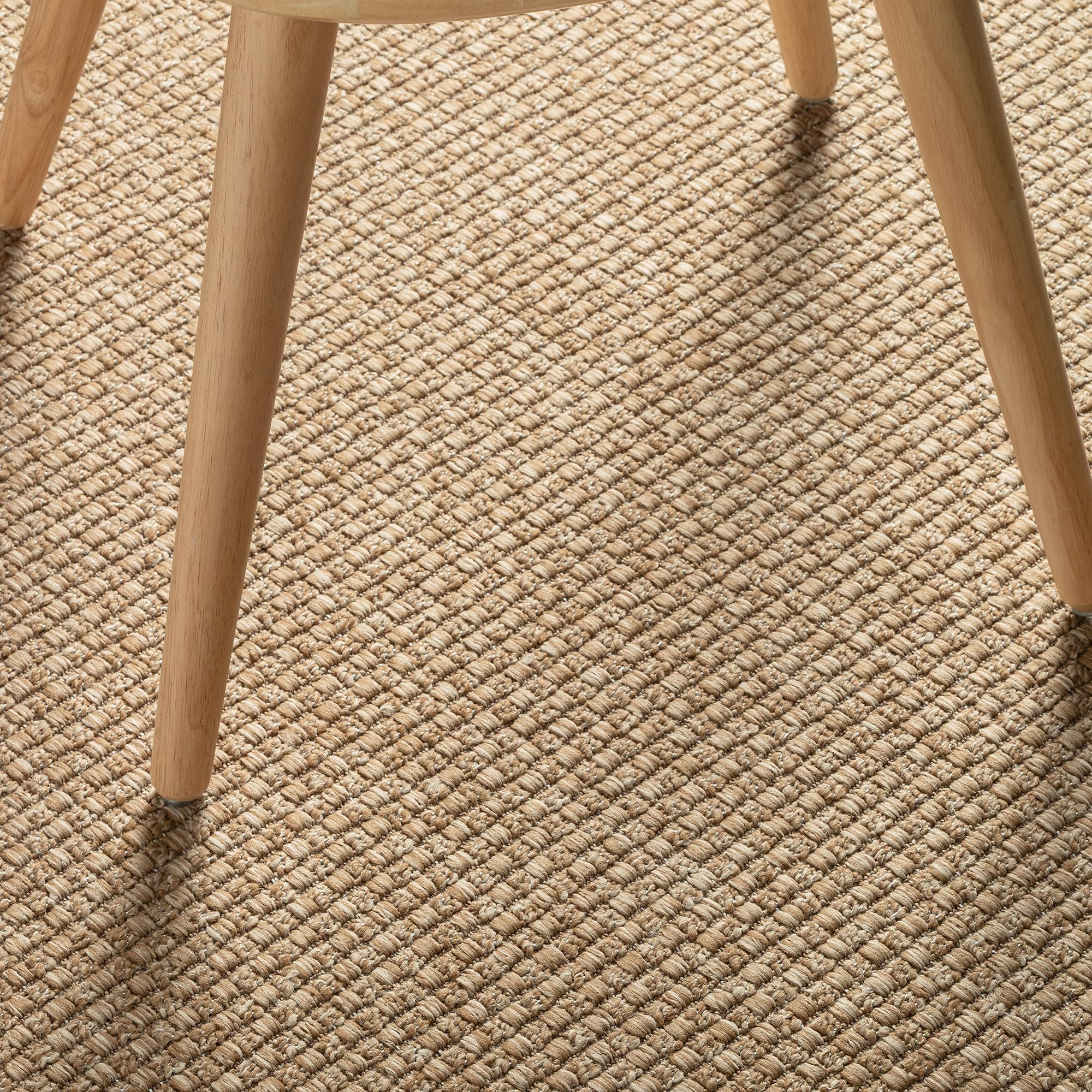 In- & Outdoor Teppich – 80 x 220 cm Jute – Wetterfest & rutschfest, UV-beständiger Kurzflorteppich – Ideal für Balkon, Terrasse, Küche & Camping