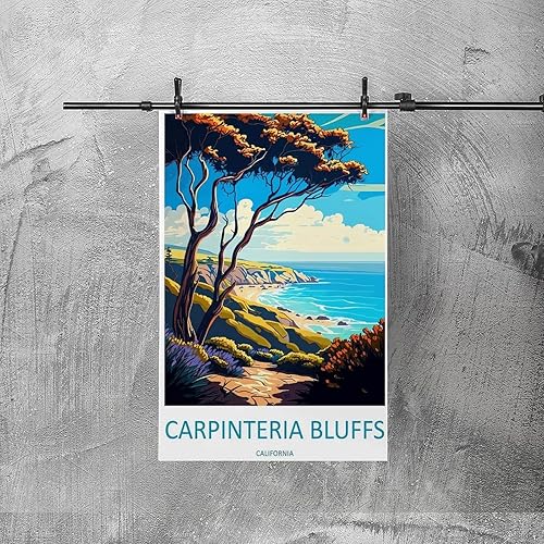 Miniatura 3 de Carpinteria Bluffs California - Póster de viaje vintage de paisaje de 16 x 24 pulgadas (15.7 x 23.6 in), lienzo artístico y lienzo para pared,