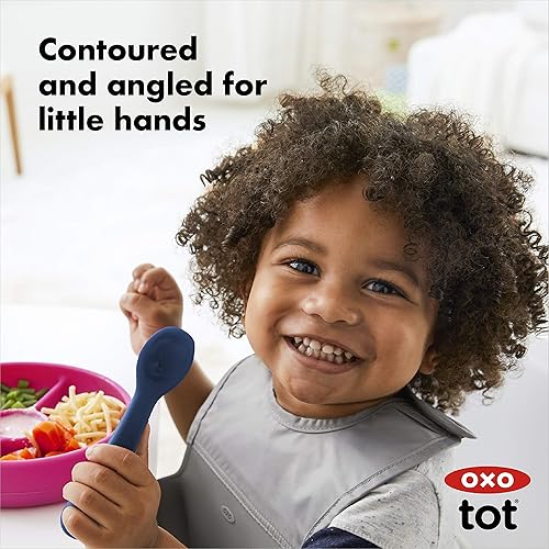 Miniatura 5 de OXO Tot - Juego de cucharas de silicona (2 unidades), color azul marino